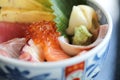 Kaisen don , seafood rice bowl Japanese food