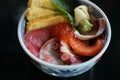 Kaisen don , seafood rice bowl Japanese food