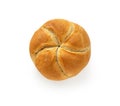 Kaiser roll fresh bun isolated on white background Royalty Free Stock Photo