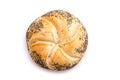 Kaiser Roll With Poppy Seeds Royalty Free Stock Photo