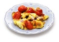 Kaiserschmarren mit Pflaumenkompott, Austrian fluffy scrambled pancake with plum compote