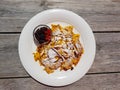 Kaiserschmarren, traditional austrian pancake dessert Royalty Free Stock Photo