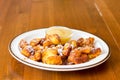 Kaiserschmarrn (traditional Austrian pancake) with sugar powder and applesauce