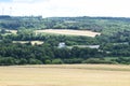 Kaisersesch, Germany - 07 26 2022: The Autobahn with passing trucks and wind power plants