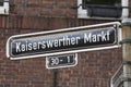 kaiserswerth duesseldorf market germany black street sign