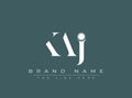 KAJ abstract letter logo design Royalty Free Stock Photo