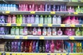 KAJANG, MALAYSIA - 28 MAY 2019: Shelves with variety of hair and bodycare products display in supermarket