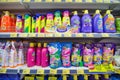 KAJANG, MALAYSIA - 28 MAY 2019: Shelves with variety of hair and bodycare products display in supermarket Royalty Free Stock Photo