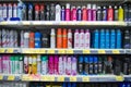 KAJANG, MALAYSIA-28 MAY 2019: Variety of body healthcare and deodorant product on shelf for sale in the supermarket