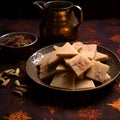 Kaju Katli mithai Diwali sweets ai generated