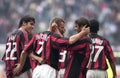 Kaka, Andriy Shevchenko and Rui Costa celebrates after the goal