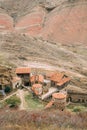 Kakheti Region, Georgia. Ancient Rock-hewn Georgian Orthodox David Gareja Monastery Complex. Royalty Free Stock Photo