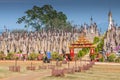 Kakku pagodas are nearly 2500 beautiful stone stupas hidden in a remote area of Myanmar near the lake Inle. This sacred place is