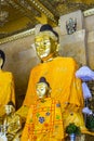 Kakusandha buddha image covered with foilgold Royalty Free Stock Photo