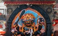 Kal Bhairav statue at Durbar Square in Kathmandu, Nepal. Hindu tantric deity worshiped by Hindus.