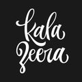 Kala zeera - white colored hand drawn spice label. Royalty Free Stock Photo