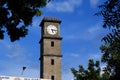 Close shot of Library clock tower building isolated in Gulbarga University campus Kalaburagi