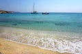 Kalafatis beach is a beautiful Mykonos beach in the Cyclades islands Royalty Free Stock Photo