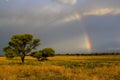 Kalahari Sunset and Rainbow Royalty Free Stock Photo