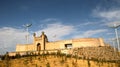 Kalai Mug Teppe Fortress View with Statue of a Warrior and Main Gate Entrance on a sunny day