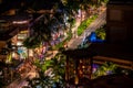 Kalakaua Avenue at night from a high angled view Royalty Free Stock Photo