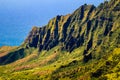 Kalalau valley cliffs at Na Pali coast, Kauai, Hawaii Royalty Free Stock Photo