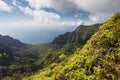 Kalalau Lookout on the NÃÂ Pali Coast in Kauai Hawaii. Royalty Free Stock Photo