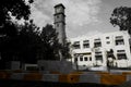 a long view of Library clock tower building in Gulbarga University campus Kalaburagi