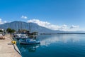 Many boats moored in the harbor of Kalamata on the Peloponnese in Greece Royalty Free Stock Photo