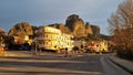 kalampaka road greece meteora rocks and churches