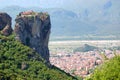 Kalampaka Town and rock with Monastery