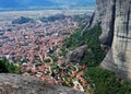 Kalampaka village, Meteora cliffs, Greece Royalty Free Stock Photo