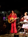 Elvis look-a-like plays on stage