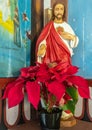 Sacred Heart Jesus statue at Star of the Sea Catholic Church, Kalapana, Hawaii, USA Royalty Free Stock Photo