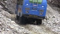 KALAPANI, NEPAL : failure of the bus on a bumpy road Nepalese.