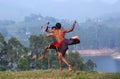 Kalaripayattu marital art demonstration in Kerala, South India