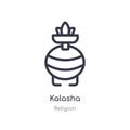 kalasha outline icon. isolated line vector illustration from religion collection. editable thin stroke kalasha icon on white Royalty Free Stock Photo