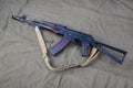 Kalashnikov AK 47 on canvas background