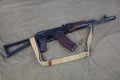 Kalashnikov AK 47 on canvas background