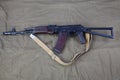 Kalashnikov AK 47 on canvas background