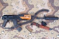 Kalashnikov concept background Royalty Free Stock Photo