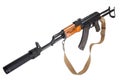 Kalashnikov AK47 with silencer Royalty Free Stock Photo