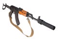 Kalashnikov AK47 with silencer Royalty Free Stock Photo