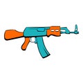 Kalashnikov assault rifle icon cartoon