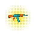 Kalashnikov assault rifle icon, comics style