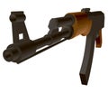 Kalashnikov assault rifle. Polygonal detailed machine. View perspective. 3D. Vector illustration