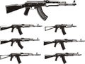 Kalashnikov assault rifles set