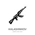 kalashnikov icon in trendy design style. kalashnikov icon isolated on white background. kalashnikov vector icon simple and modern Royalty Free Stock Photo