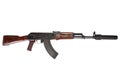 Kalashnikov with silencer isolated Royalty Free Stock Photo