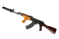 Kalashnikov with silencer isolated Royalty Free Stock Photo